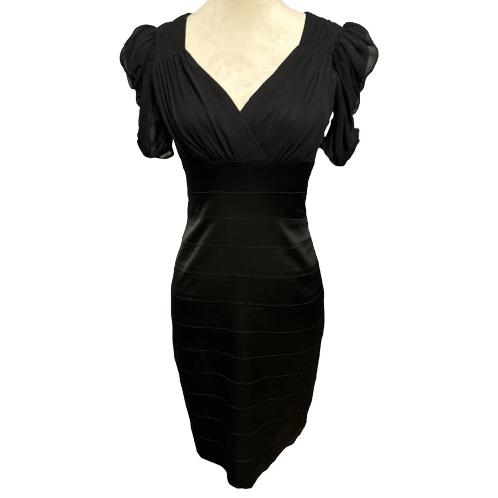MAGGY LONDON Silk Blend Bodycon Cocktail Dress Size 4P